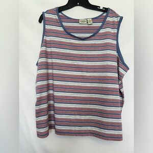 Classic Elements Red, Grey, and Blue Striped Tank‎